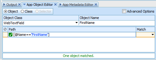 App Object Editor in AscentialTest