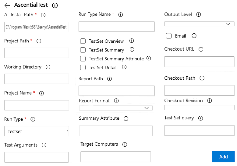 All Parameters for Task Panel